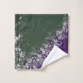 Elegant Emerald and Amethyst Silver Trim Towel Set (Waschlappen)