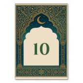 Elegant Emerald and Gold Arch Wedding Table Number Tischnummer (Rückseite)