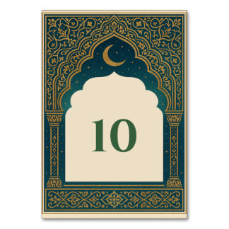 Elegant Emerald and Gold Arch Wedding Table Number Tischnummer