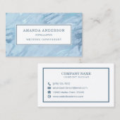 Elegant Emerald Blue Marble | Visitenkarte (Vorne/Hinten)