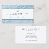 Elegant Emerald Blue Marble | Visitenkarte (Vorne/Hinten)