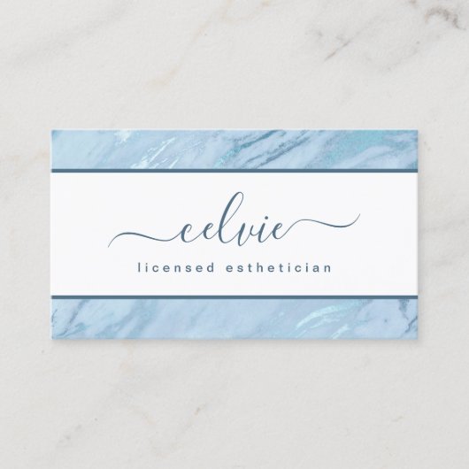 Elegant Emerald Blue Marble | Visitenkarte (Vorderseite)