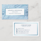 Elegant Emerald Blue Marble | Visitenkarte (Vorne/Hinten)