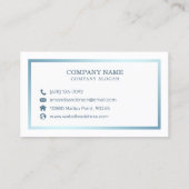 Elegant Emerald Blue Marble | Visitenkarte (Rückseite)