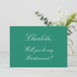 Elegant Emerald Bridesmaid Vorschlag Einladung