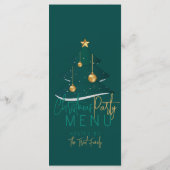 Elegant Emerald Christmas Tree Menükarte (Rückseite)