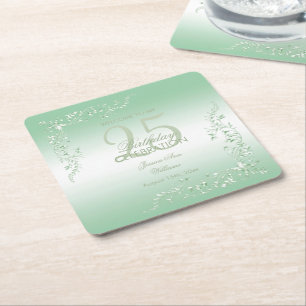 Elegant Emerald Decoration 25. Geburtstag Rechteckiger Pappuntersetzer