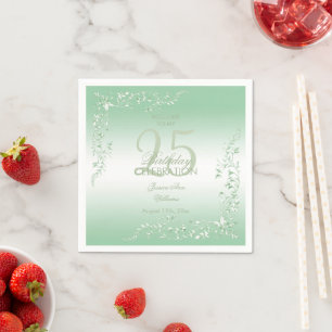 Elegant Emerald Decoration 25. Geburtstag Serviette