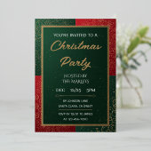 Elegant Emerald Gold Christmas Invitation Folieneinladung (Stehend vorne)