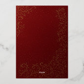 Elegant Emerald Gold Christmas Invitation Folieneinladung (Rückseite)