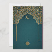 Elegant Emerald & Gold Ornate Arch Wedding Invitat Einladung (Rückseite)