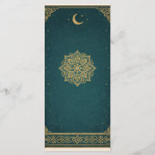 Elegant Emerald & Gold Ornate Arch Wedding Menu Menükarte (Rückseite)