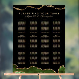 Elegant Emerald Green 12 Table Wedding Seating Acrylschild