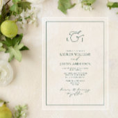 Elegant Emerald Green Calligraphy Monogram Wedding Acryleinladungen