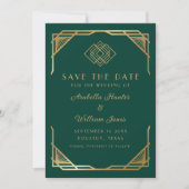 Elegant Emerald Green Calligraphy Script Save The Date (Vorderseite)