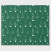 Elegant Emerald Green Christmas Pine Trees Geschenkpapier (Flach)