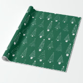 Elegant Emerald Green Christmas Pine Trees Geschenkpapier (Ungerollt)