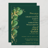 Elegant Emerald Green Eucalyptus 2025 Abschluss Einladung (Vorne/Hinten)