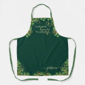 Elegant Emerald Green Eucalyptus Greenery Kitchen Schürze (Vorderseite)