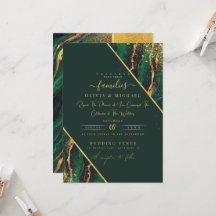 ELEGANT EMERALD GREEN FOIL ABSTRAKT AGATE WEDD