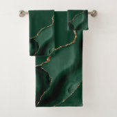 Elegant Emerald Green Gold Agate Badhandtuch Set (Insitu)