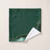Elegant Emerald Green Gold Agate Badhandtuch Set (Waschlappen)