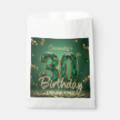 Elegant Emerald Green Gold Gemstone 30th Birthday Geschenktütchen (Vorderseite)