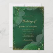 Elegant Emerald Green Gold Marble Wedding Einladung (Vorderseite)