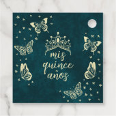 Elegant Emerald Green Gold Schmetterlinge Vielen D Geschenkanhänger (Rückseite)