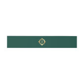 Elegant Emerald Green Gold Wedding Monogram Einladungsbanderole (Flach)