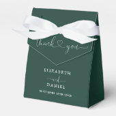 Elegant Emerald Green Heart Script Wedding Geschenkschachtel (Vorderseite)