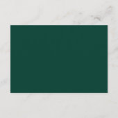 Elegant Emerald Green Horizontal Classic Gold Begleitkarte (Rückseite)