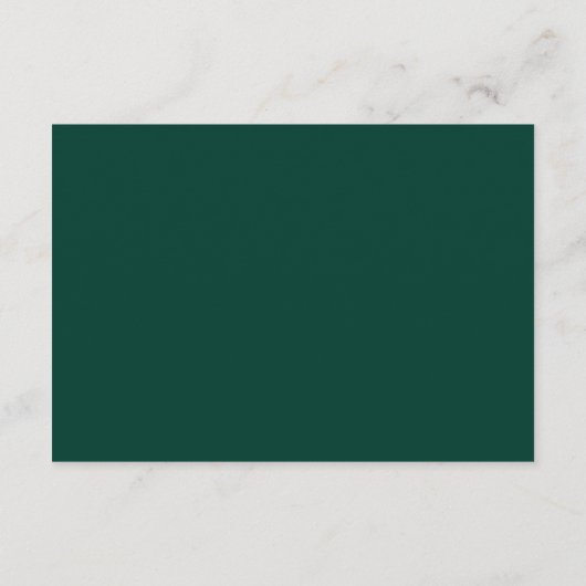 Elegant Emerald Green Horizontal Classic Gold Begleitkarte (Rückseite)