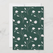 Elegant Emerald Green Magnolia Wedding Einladung (Rückseite)
