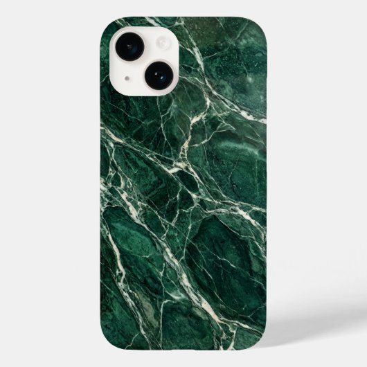 Elegant Emerald Green Marble Texture iPhone Case (Rückseite)