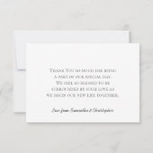 Elegant Emerald Green Mirrored Rose Simple Wedding Dankeskarte (Rückseite)