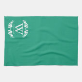 Elegant Emerald Green Monogram Handtuch (Horizontal)