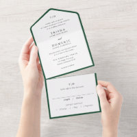 Elegant Emerald Green Monogram Modern Wedding
