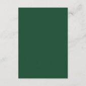 Elegant Emerald Green Monogram Modern Wedding Begleitkarte (Rückseite)