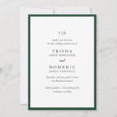 Elegant Emerald Green Monogram Modern Wedding Save The Date (Vorderseite)