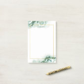 Elegant Emerald Green Ombre Marble Personalisiert Post-it Klebezettel (Auf Schreibtisch)