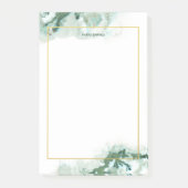 Elegant Emerald Green Ombre Marble Personalisiert Post-it Klebezettel (Vorderseite)