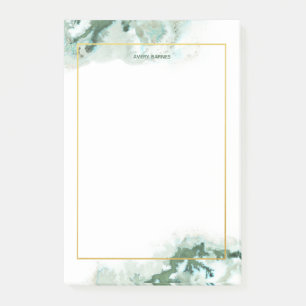 Elegant Emerald Green Ombre Marble Personalisiert Post-it Klebezettel
