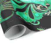 ELEGANT EMERALD GREEN PEACOCK JEWEL UND GEM STONES GESCHENKPAPIER (Rolleneckpunkt)