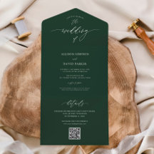 Elegant Emerald Green QR Wedding