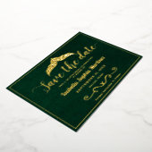 Elegant Emerald Green Quinceañera Save the Date Folieneinladung (Gedreht)