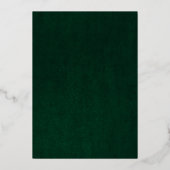 Elegant Emerald Green Quinceañera Save the Date Folieneinladung (Rückseite)