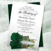 Elegant Emerald Green Rose Formal Wedding Einladung