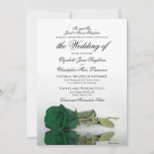 Elegant Emerald Green Rose Formal Wedding Einladung (Vorderseite)