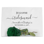 Elegant Emerald Green Rose Posh Bridesmaid Wedding Große Geschenktüte (Vorderseite)